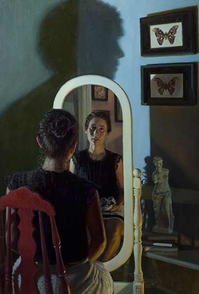 Woman and Mirror Oil Paiting
